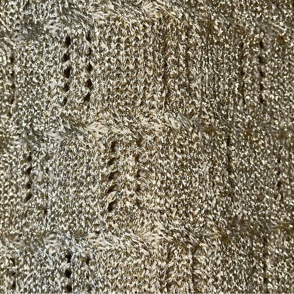 MARISA CHRISTINA Vintage Long Sleeve sweater metallic gold shimmer, Size: M / L - Picture 4 of 12
